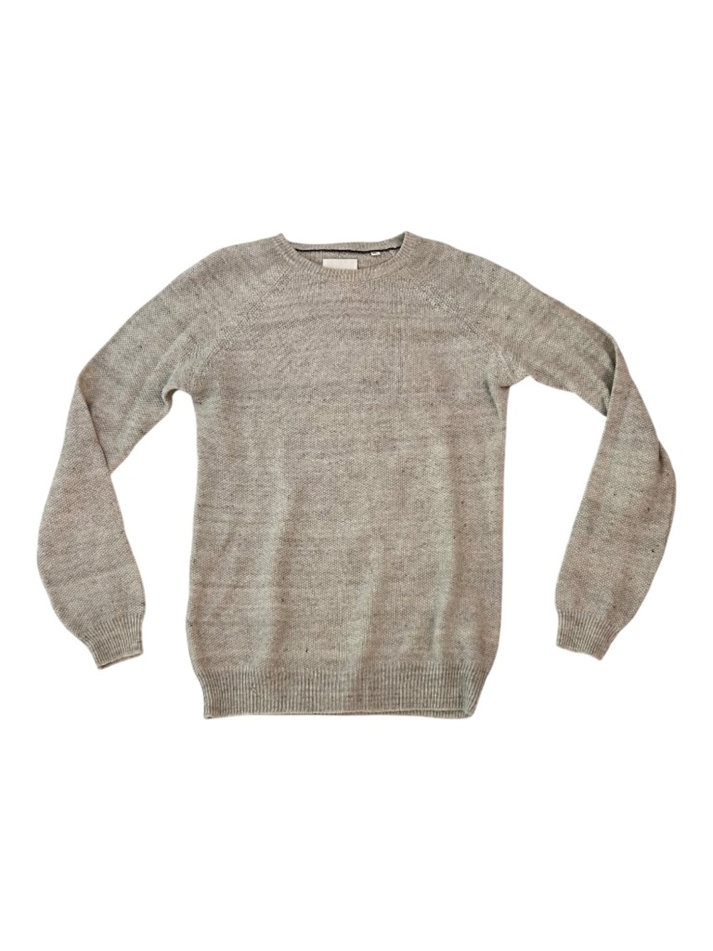 Billy Reid Mens Linen Merino Wool Sweater Made in Italy Beige Crewneck Small
